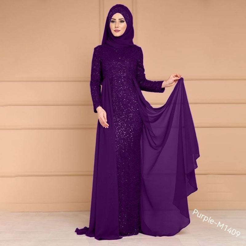 Noble Elegant Slimming Sequined Retro Fish Tail Dress for Ladies