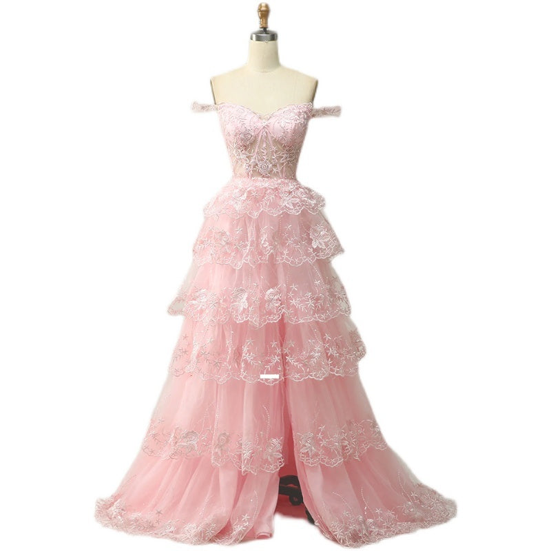 Fashion Embroidered Lotus Leaf Dress