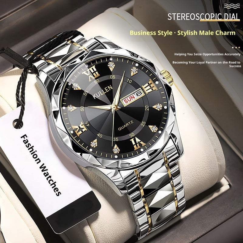 Business Advanced Waterproof Luminous Quartz Watch 42mm Dial