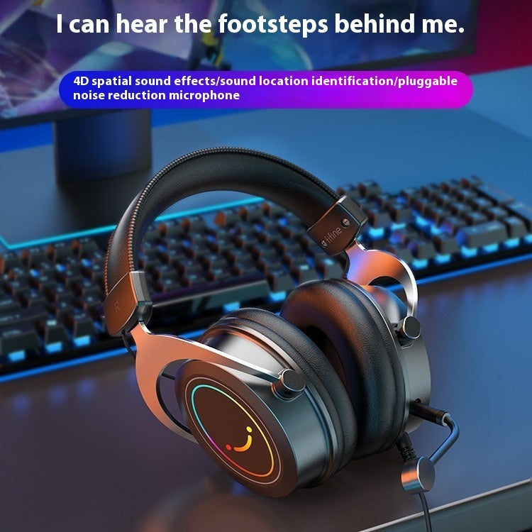 Casque de jeu filaire noir avec son 4D pour l'e-sport