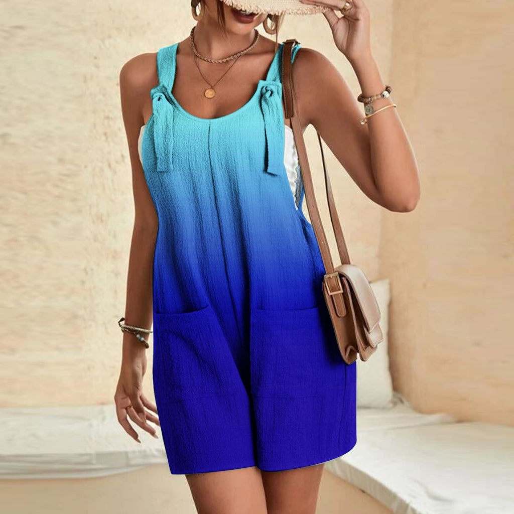 Printed Casual Suspenders Pants for Women