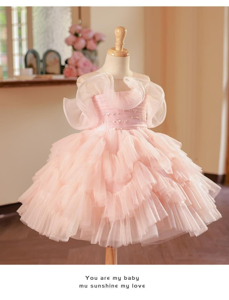 Robe jupon rose de performance pour piano, princesse, pour filles