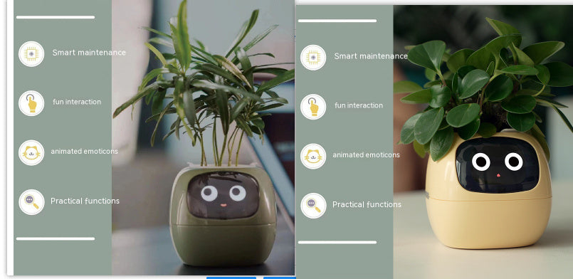 Smart Planter with 7 Sensors & AI Chips for Easy, Fun Plant Care – Over 49 Expressions