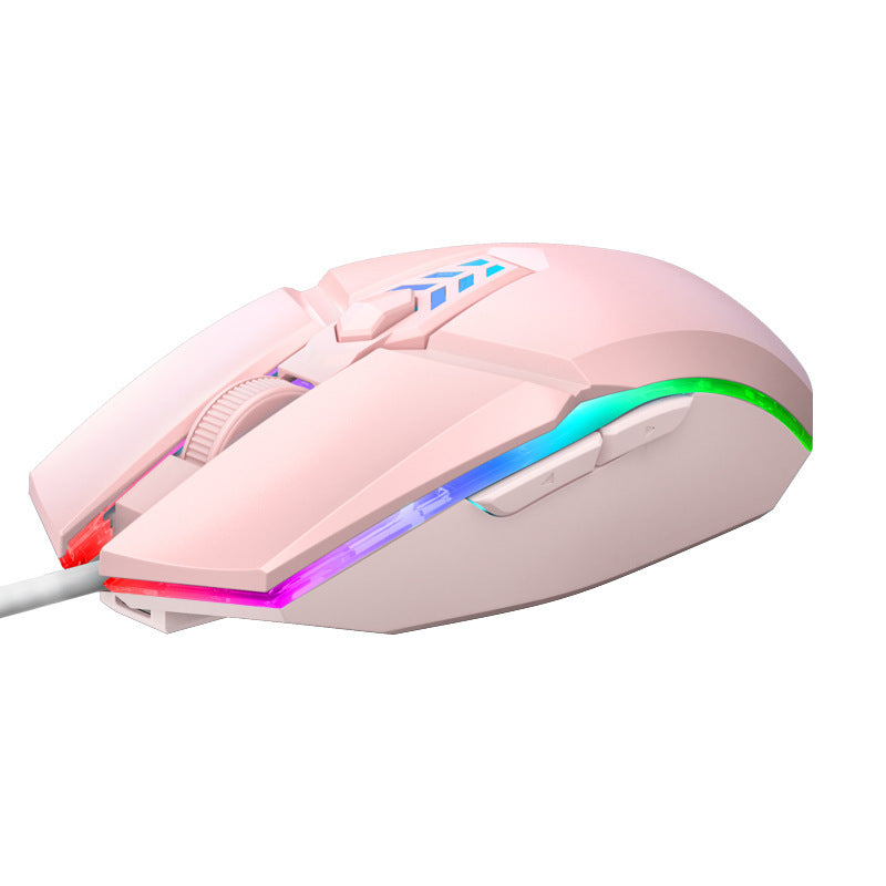 Souris filaire silencieuse et lumineuse pour ordinateur de bureau