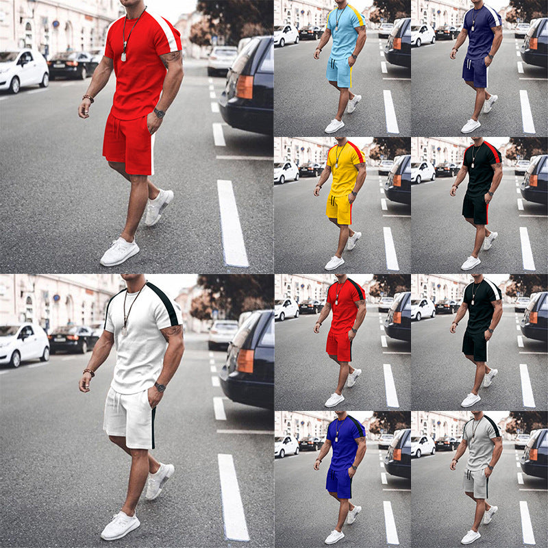 Men's Short Sleeve Athletic Suit with Shorts