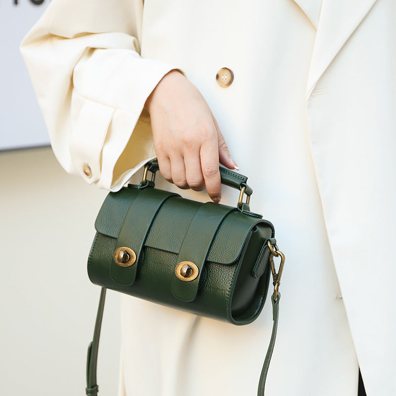 Sac Messager en Cuir Véritable Rétro Tendance, Sac à Main en Cuir de Vachette Première Couche