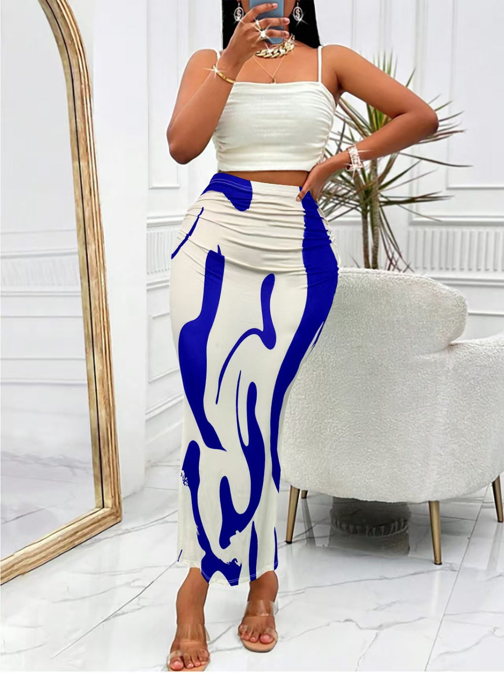 Robe amincissante imprimé zèbre style européen et américain