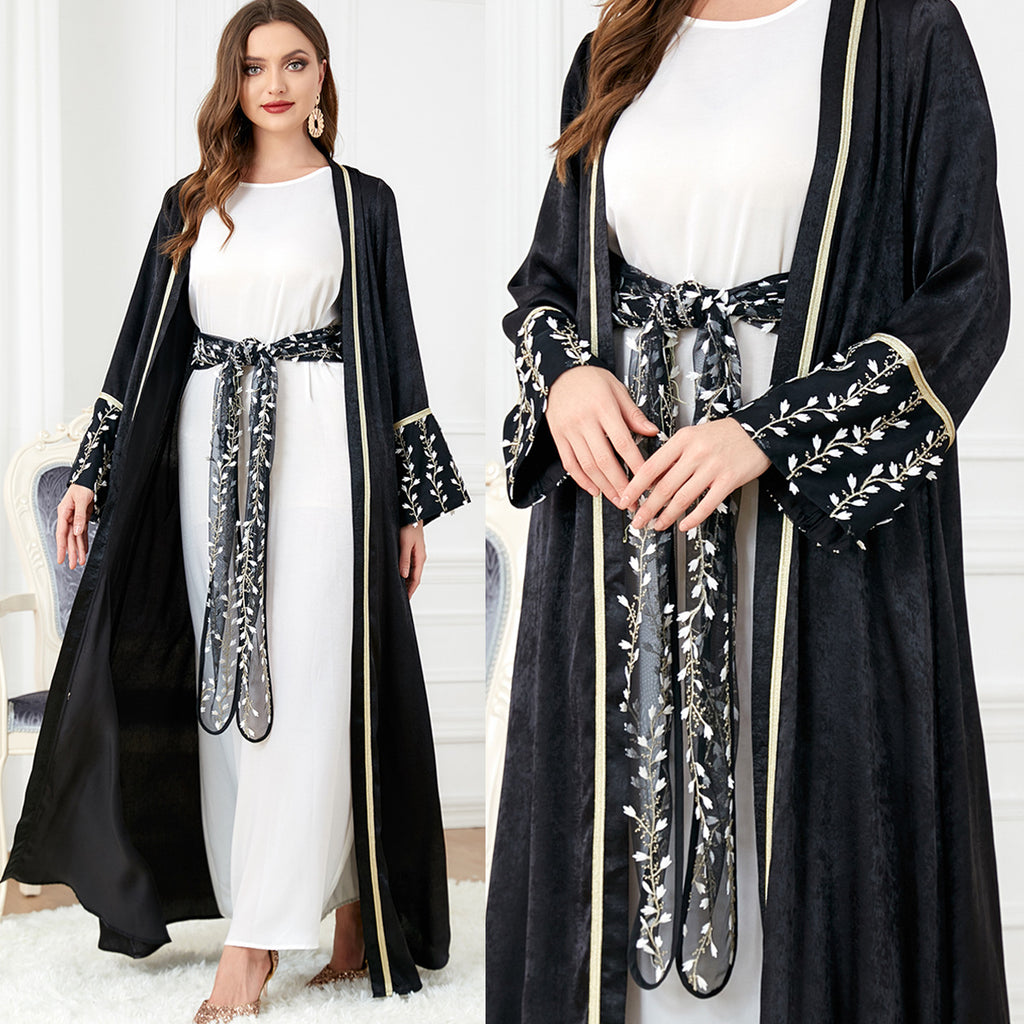 بدلة نسائية من قطعتين بأكمام طويلة من البوليستر بلون واحد