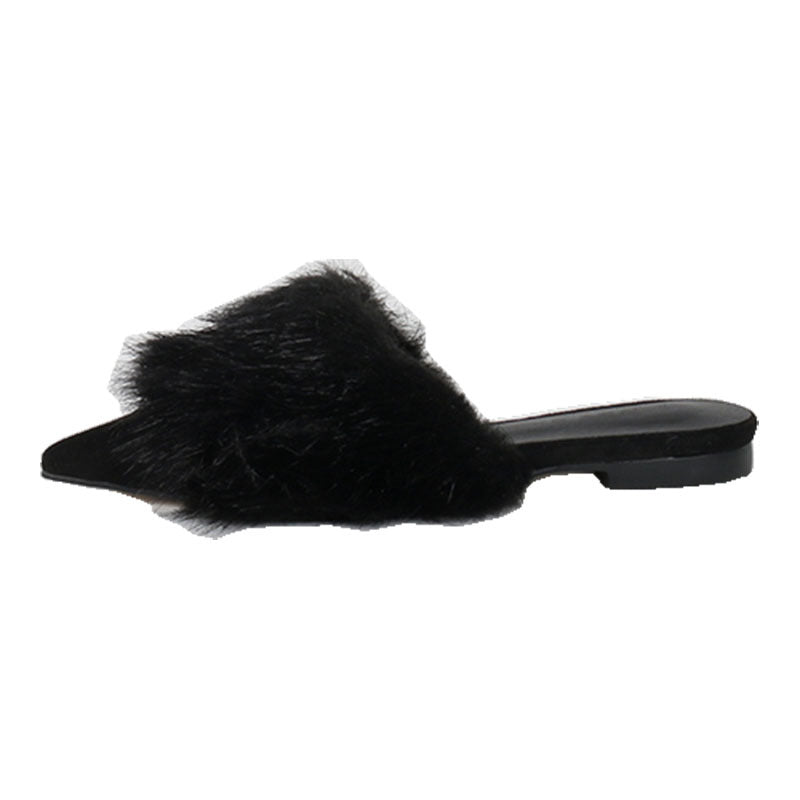 Flat Bottom Fleece Slippers with Rubber Sole – Free Shipping