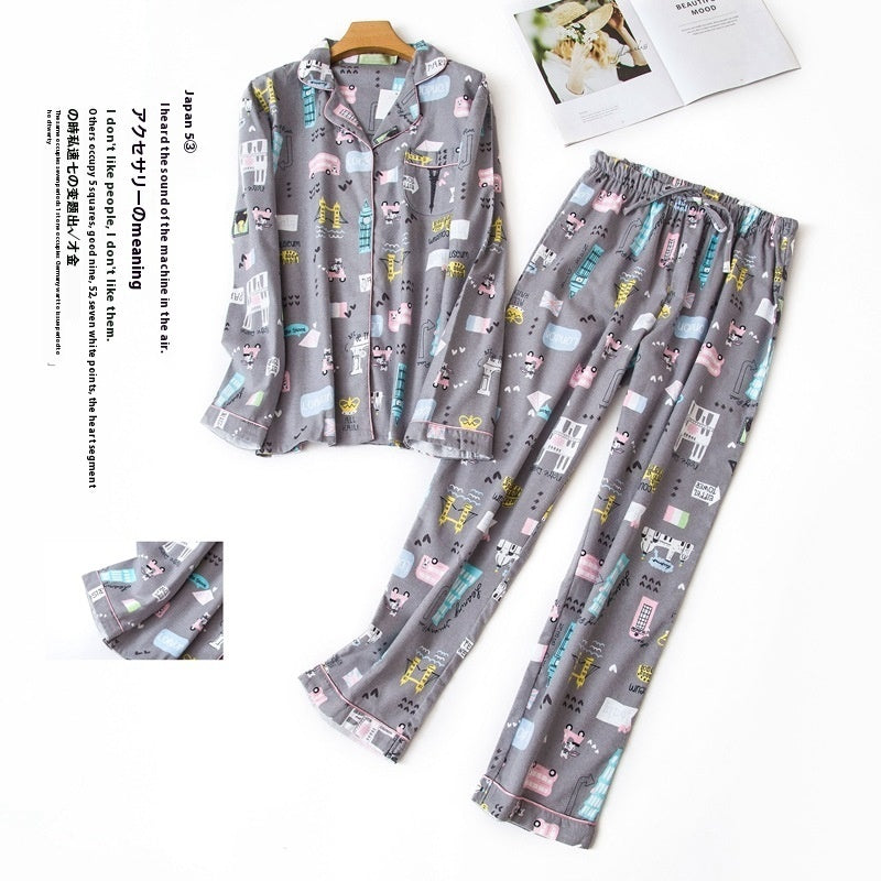 Ensemble de pyjama en flanelle à manches longues pour femme