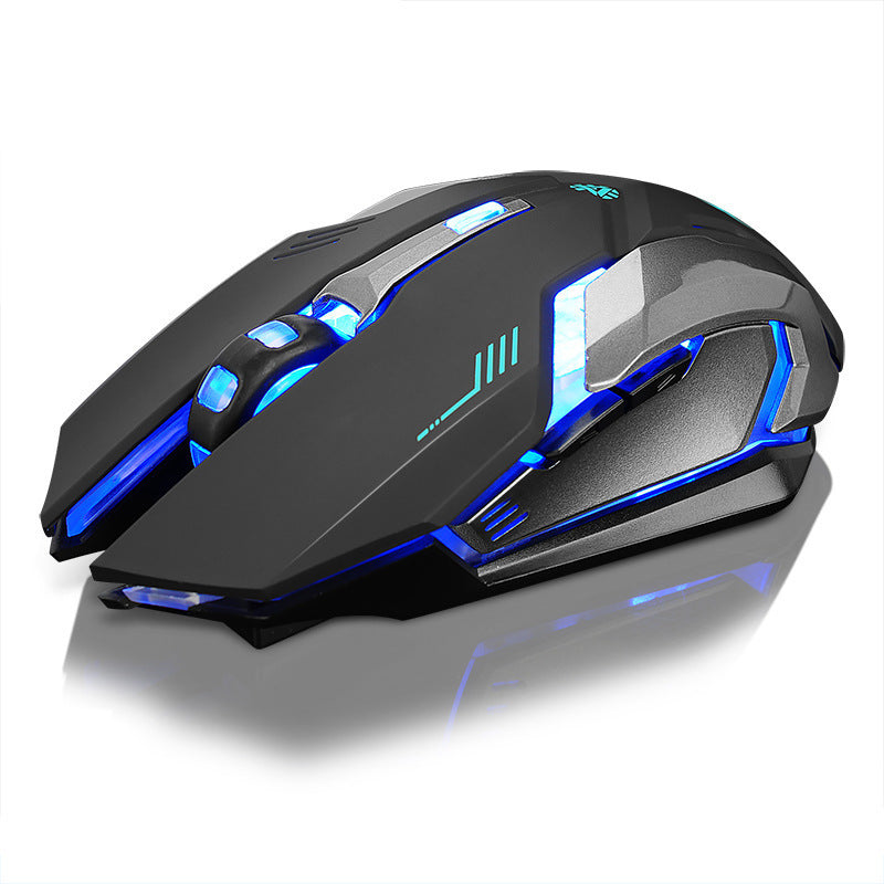 Souris sans fil rechargeable silencieuse lumineuse pour ordinateur portable et de bureau, et pour le jeu