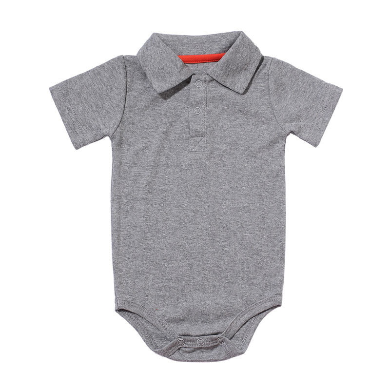 Cotton Short Sleeve Lapel Baby Onesies
