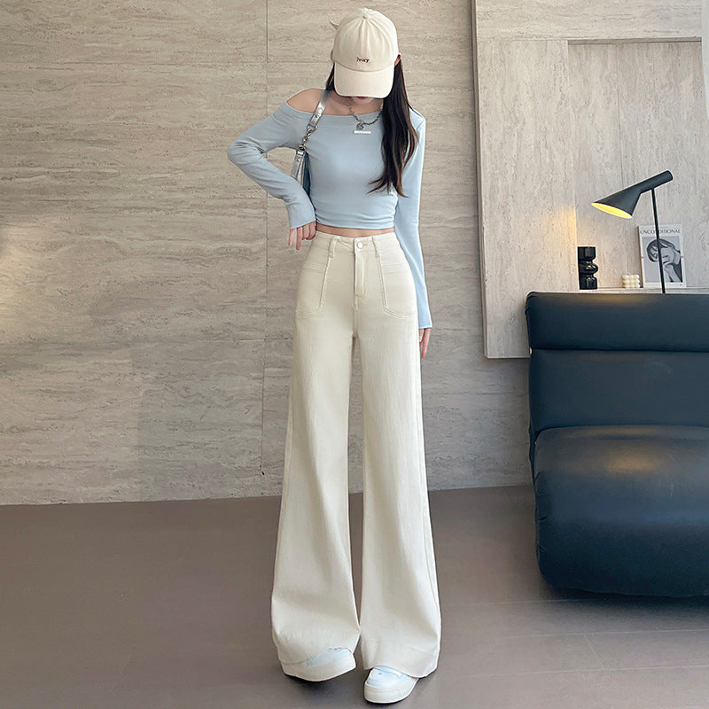 Women's High Waist Slimming Loose Straight Jeans