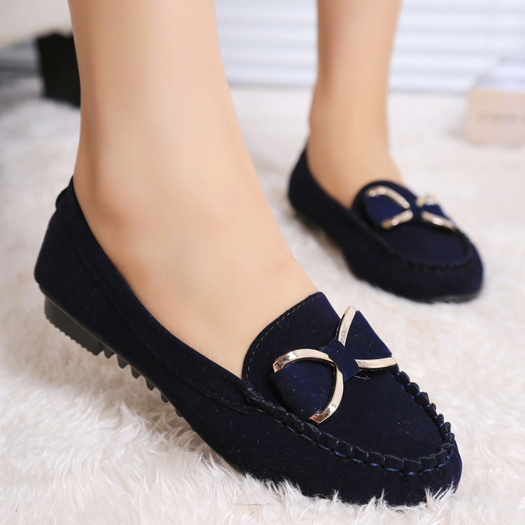 Mocassins plats décontractés pour femme avec nœud papillon