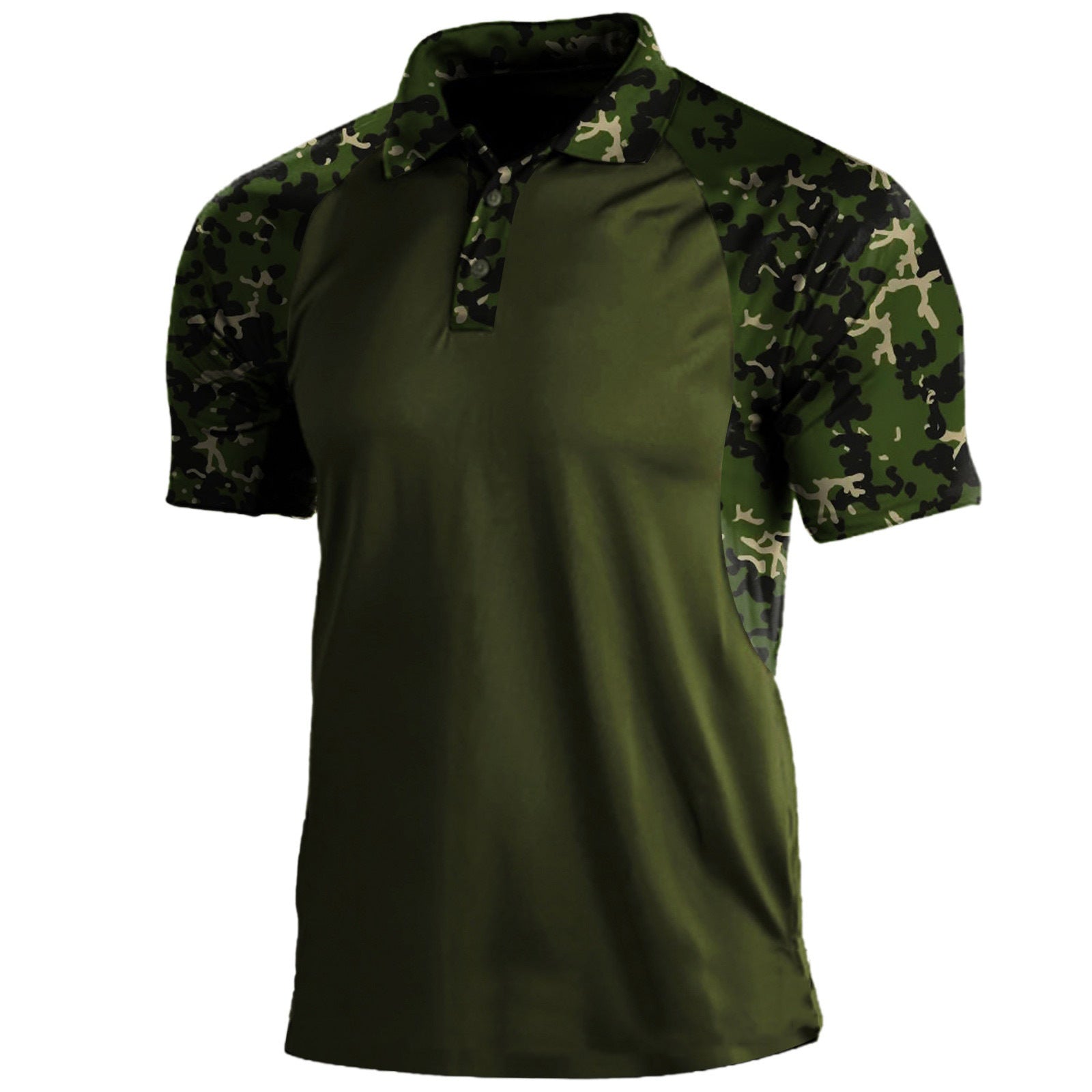 Men's Striped Polo Shirt Lapel Zipper Short Sleeve Polyester