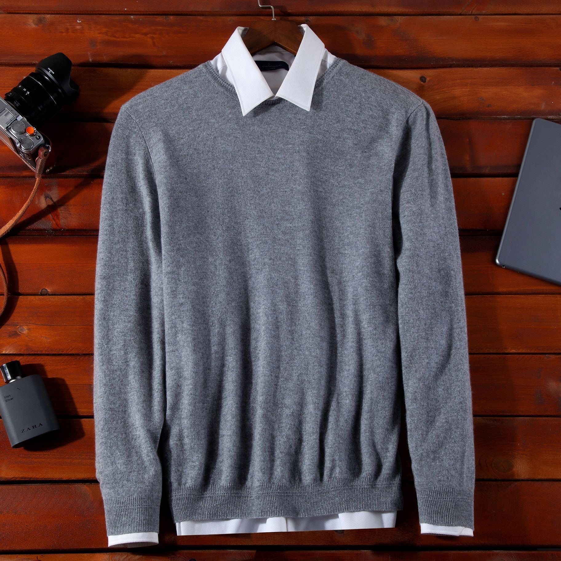 Fine Needle Worsted Round Neck Casual Sweater