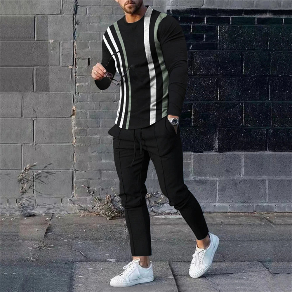 Ensemble sweatshirt et pantalon de survêtement 3D numérique pour hommes