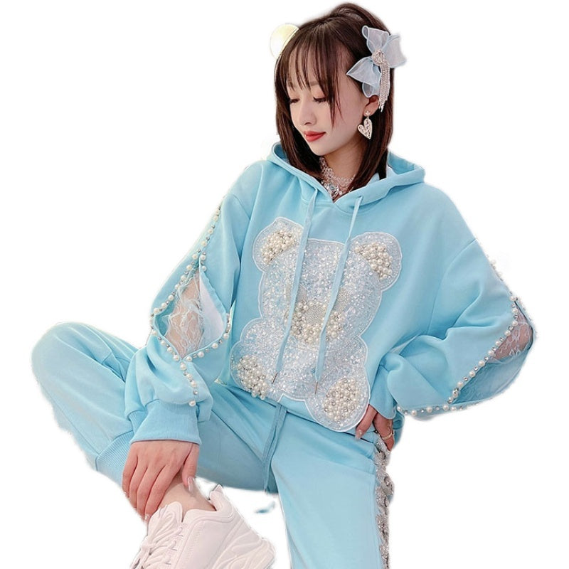 Women's Loose Long Sleeve Hooded Top Coat One Size Cotton