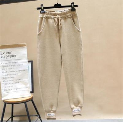 Pantalon ample taille haute en laine mélangée pour femme