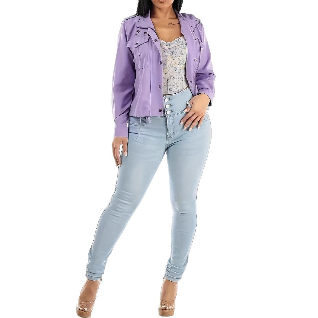 Women's High Waist Light Blue Stretch Shaping Hip Lift Jeans
