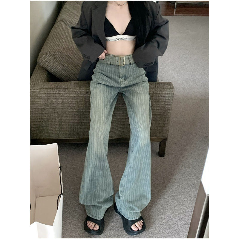 Women's Denim Straight Wide-Leg Pants