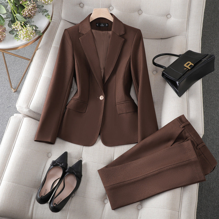 Pantalon tailleur en coton mélangé pour femme, collection automne hiver