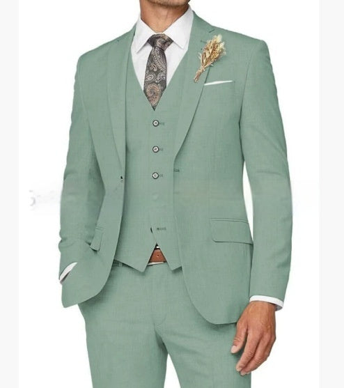 Ensemble de costume trois pièces décontracté ajusté pour homme