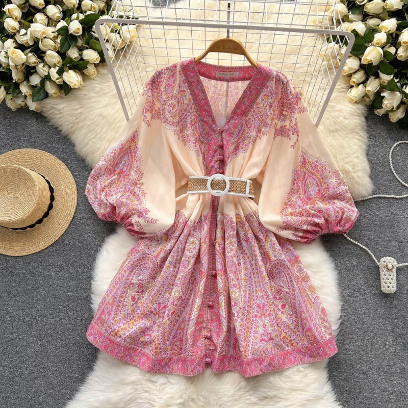 Socialite V-Neck Linen Dress for Women