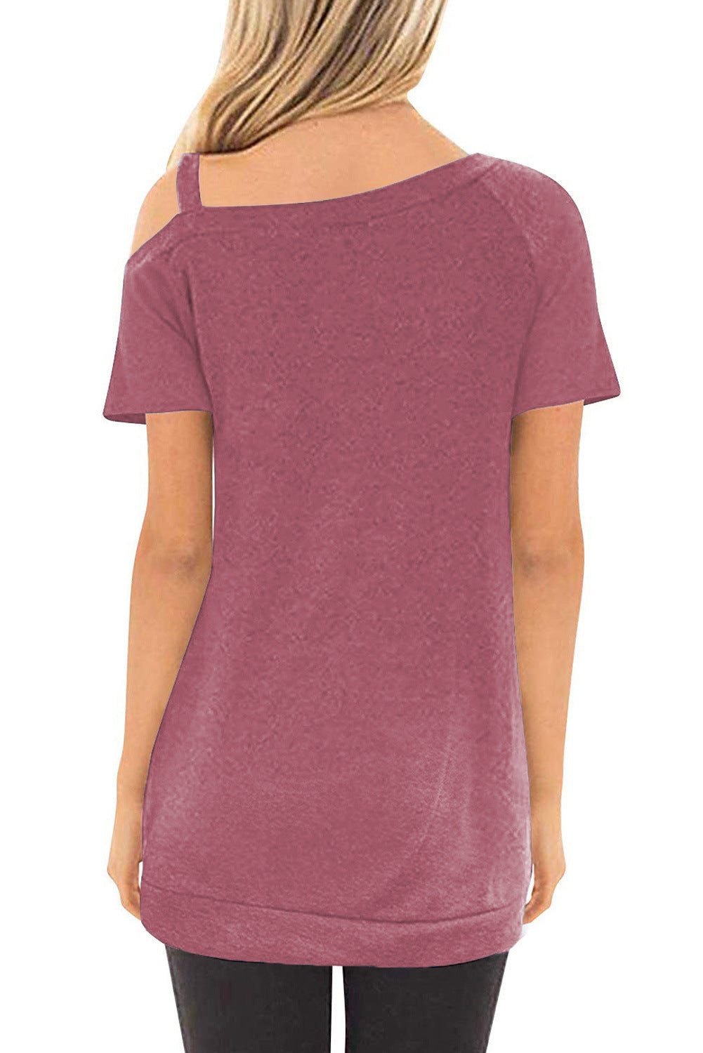 Solid color fashion strapless pullover female t-shirt