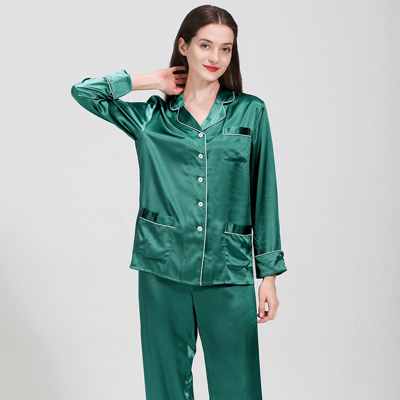 Ensemble de pyjama deux pièces en soie longue pour femme