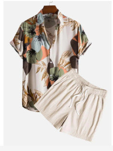 Men's Plus Size Casual 3D Digital Print Short Sleeve Hawaii Suit