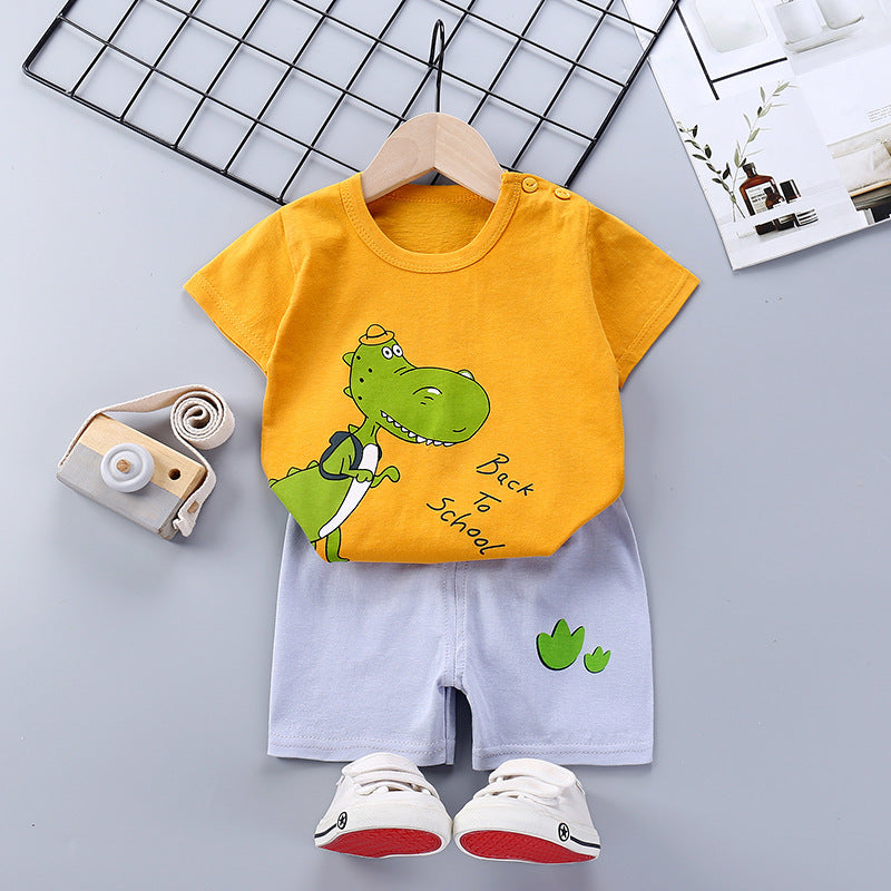 Children's Short-sleeved Suit Pure Cotton T-shirt Shorts