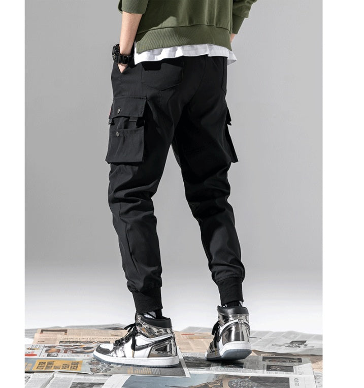 Pantalon rembourré en velours automne-hiver avec poche signature