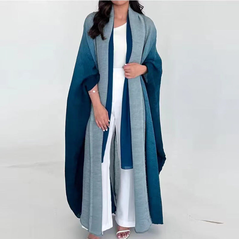 Sanzhai Shoulder Cloak Coat Pleated Loose Plus Size Scarf for Arab Women