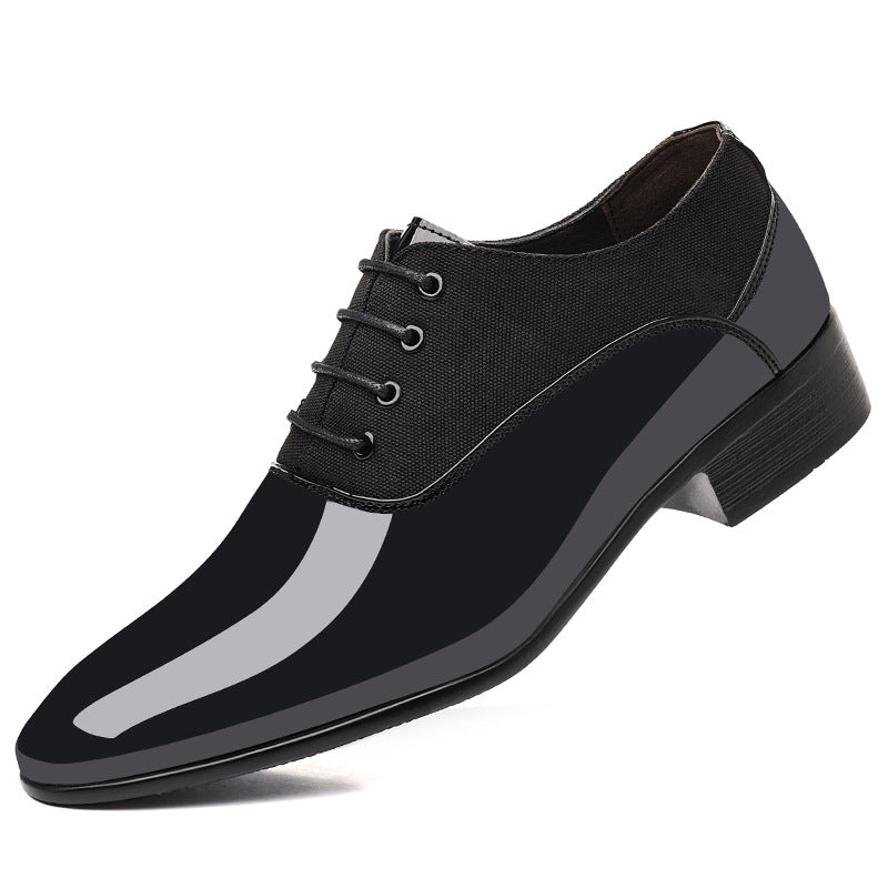 Men's Shiny Surface Soft Sole Casual Shoes White Red Black