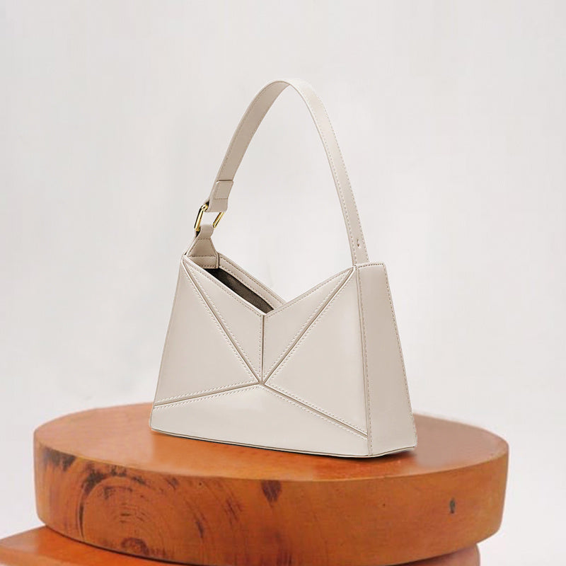 Plain Color Patchwork One-shoulder Bag