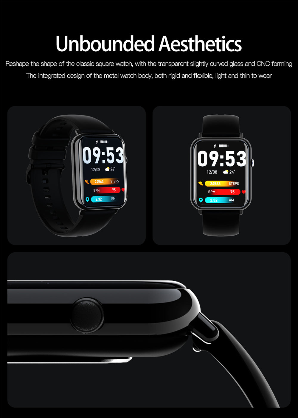 Smart Waterproof Watch IP67 Bluetooth 5.2 1.69" Touch Screen