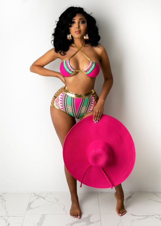Bikini Digital Print Swimsuit  Split Swimsuit