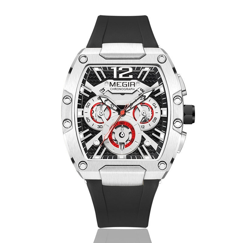 Waterproof Luminous Men's Sports Watch with Silicone Band
