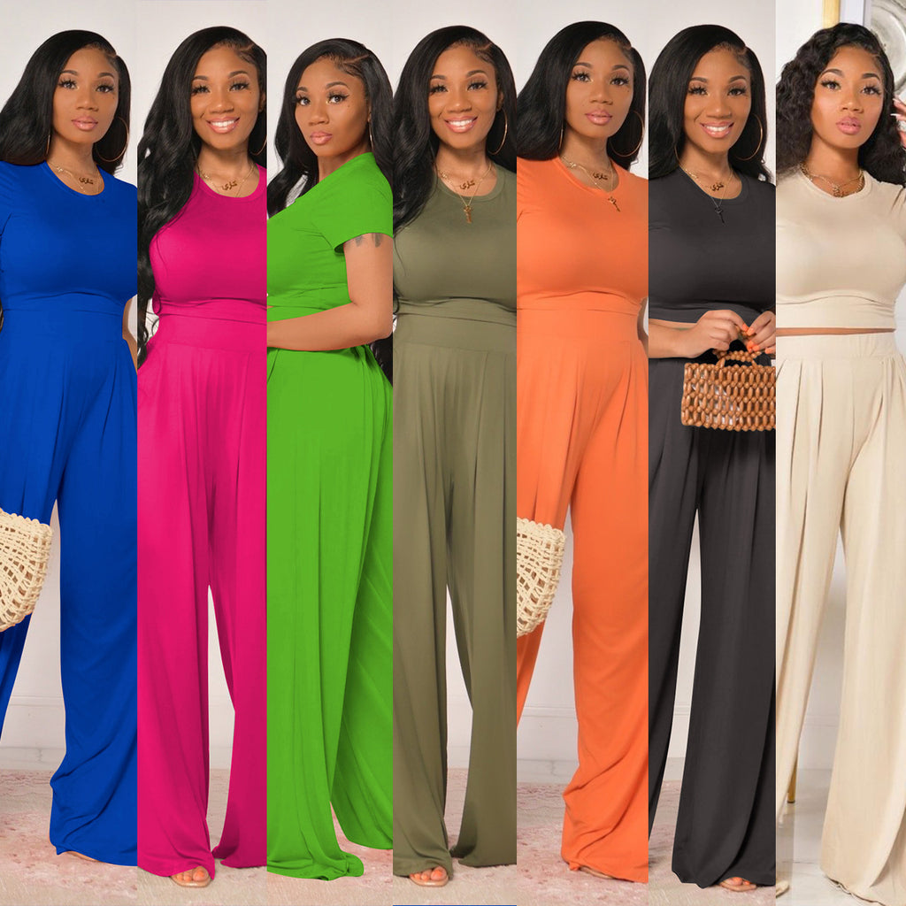 Versatile Casual Wide-Leg Two-Piece Set for Women