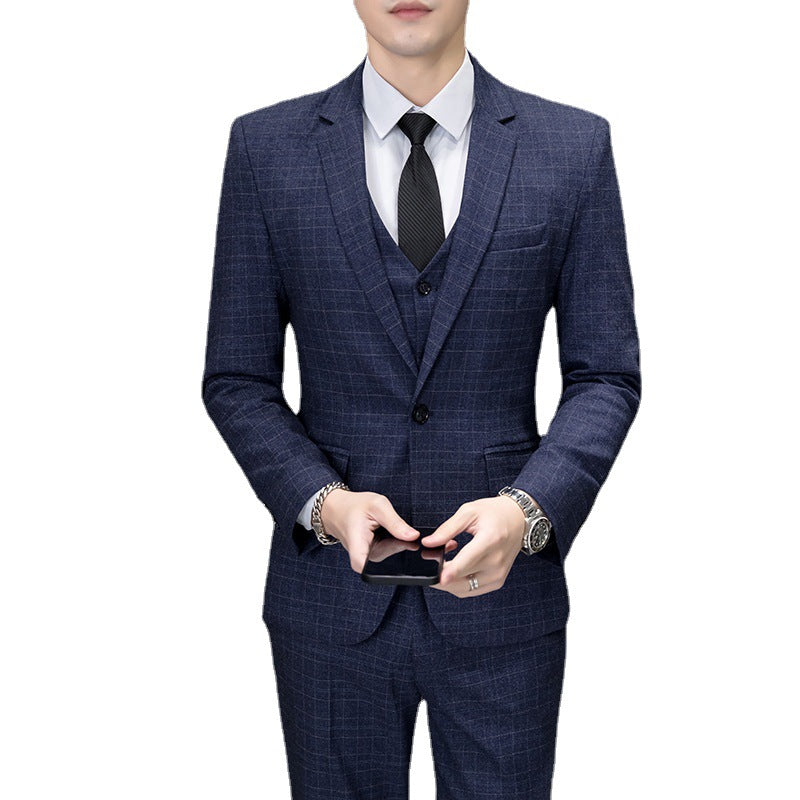 Men's Slim Fit Three-Piece Leisure Suit for Youth