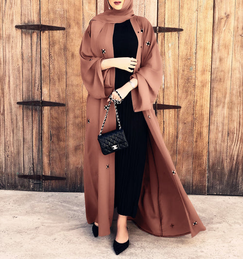 Beaded Long Robe Cardigan Dress