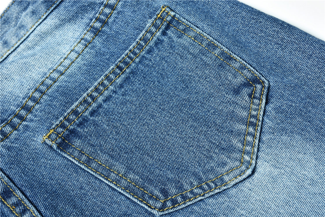 Jean denim bleu déchiré pour femme, taille mi-haute, pantalon crayon usé