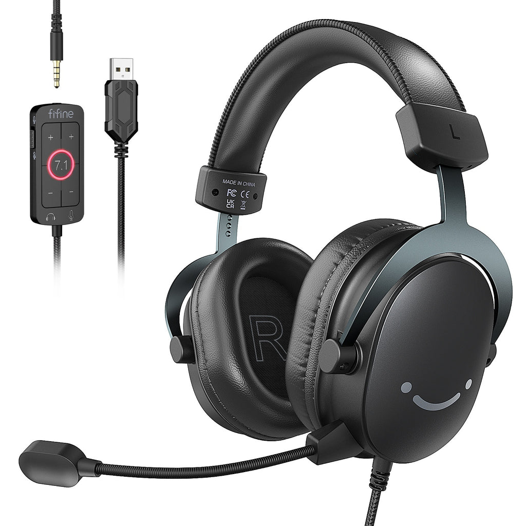 Casque de jeu filaire noir avec son 4D pour l'e-sport