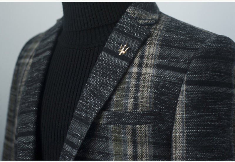 Blazer slim à carreaux pour homme