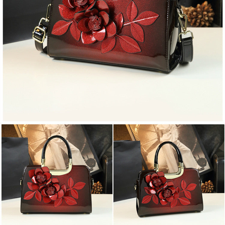 Fairy Temperament Gradient Flower Hand Crossbody Bag 30cm