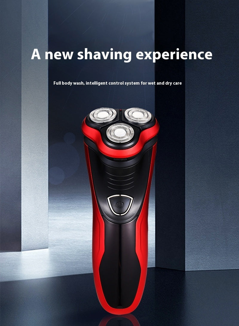 Rasoir Électrique Rechargeable pour Hommes - Rouge, Entièrement Lavable, 60 min d'Autonomie