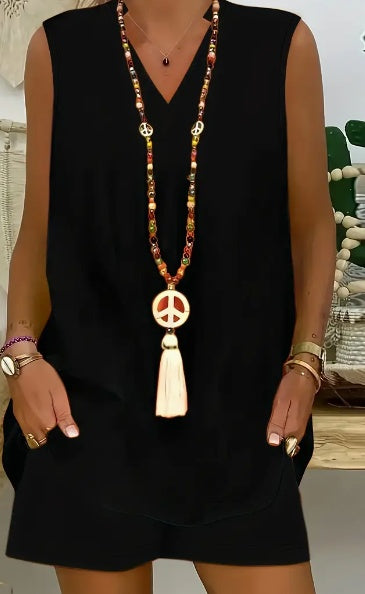 Women's Casual And Comfortable Sleeveless Two-piece Set