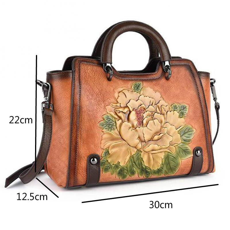 Sac à main rétro en cuir tanné végétal avec fermeture éclair et bandoulière diagonale