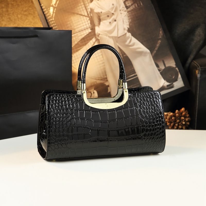 Cowhide Patent Leather Women's Crossbody Handbag